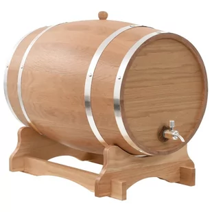vidaXL Beczka na wino z kranikiem lite drewno dębowe 35 L 50679 - Akcesoria i części AGD - miniaturka - grafika 1