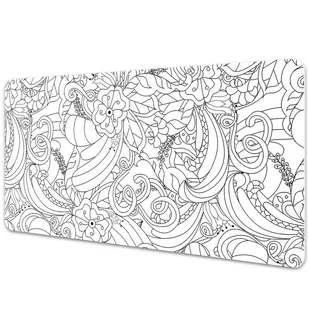 Mata na biurko Kwiaty Doodle 90x45 cm - Podkładki na biurko Mata na biurko Kwiaty Doodle 90x45 cm - Podkładki na biurko - miniaturka - grafika 1