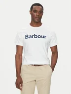 Koszulki męskie - Barbour T-Shirt Logo MTS0531WH51 Biały Tailored Fit - miniaturka - grafika 1