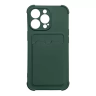 Etui i futerały do telefonów - Card Armor Case etui pokrowiec do iPhone 13 mini portfel na kartę silikonowe pancerne etui Air Bag zielony - miniaturka - grafika 1