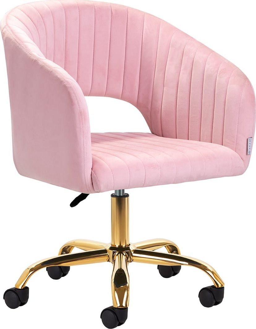 Activeshop 4Rico krzesło obrotowe QS-OF212G aksamit różowe