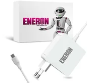 Ładowarki do telefonów - Uniwersalny Zasilacz ENERON ładowarka do laptopa 65W USB-C GaN Slim + kabel biały - miniaturka - grafika 1
