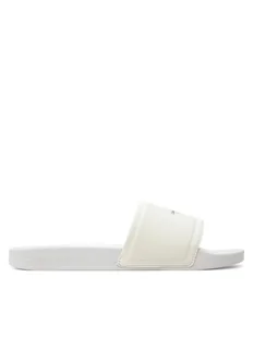 Calvin Klein Jeans Klapki Slide Institutional Metallic YM0YM01018 Biały - Klapki i japonki męskie - miniaturka - grafika 1