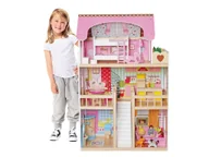 Domki dla lalek - Duży Drewniany Domek dla Lalek z Meblami XXL 90cm Zola - miniaturka - grafika 1