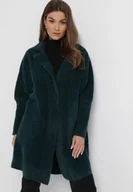 Płaszcze damskie - Ciemnozielony Płaszcz Wełniany z Alpaką Oversize Klepheia - miniaturka - grafika 1