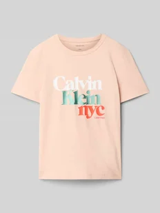 T-shirt z nadrukiem z logo - Koszulki dla dziewczynek - miniaturka - grafika 1