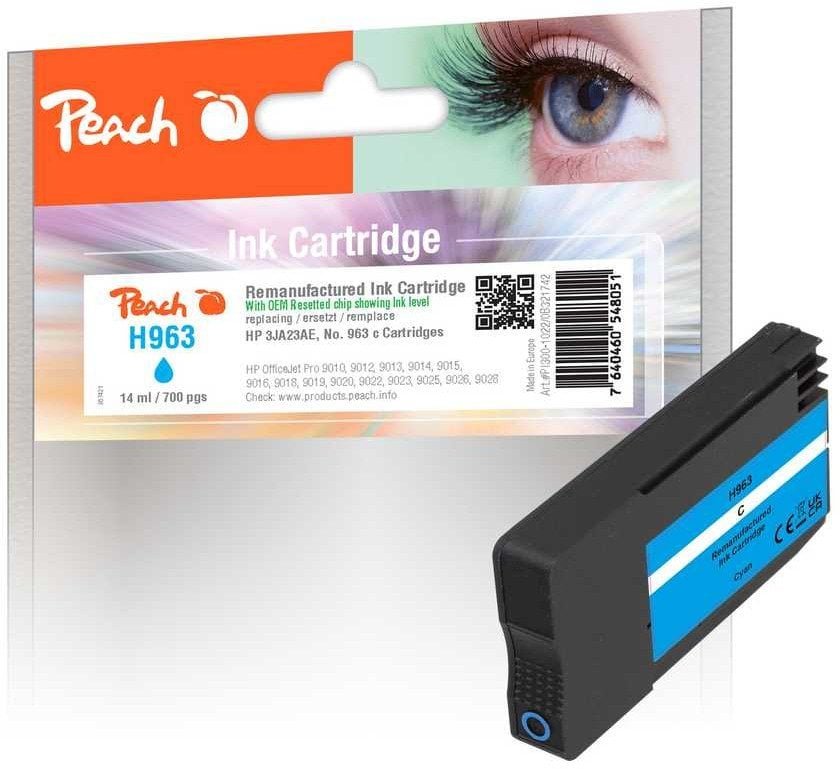 Peach Patrone HP Nr.963 3JA23AE cyan OEM reset ink level remanufactured PI300-1022