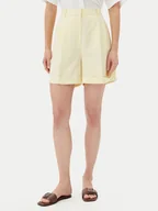 Spodnie sportowe damskie - Tommy Hilfiger Szorty materiałowe WW0WW44767 Żółty Regular Fit - miniaturka - grafika 1