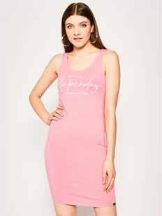 Superdry Sukienka letnia Graphic Bodycon W8010135A Różowy Regular Fit - Sukienki - miniaturka - grafika 1