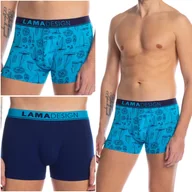 Majtki męskie - LAMA Bokserki Męskie Szorty Bawełniane 2-PAK - XL - miniaturka - grafika 1