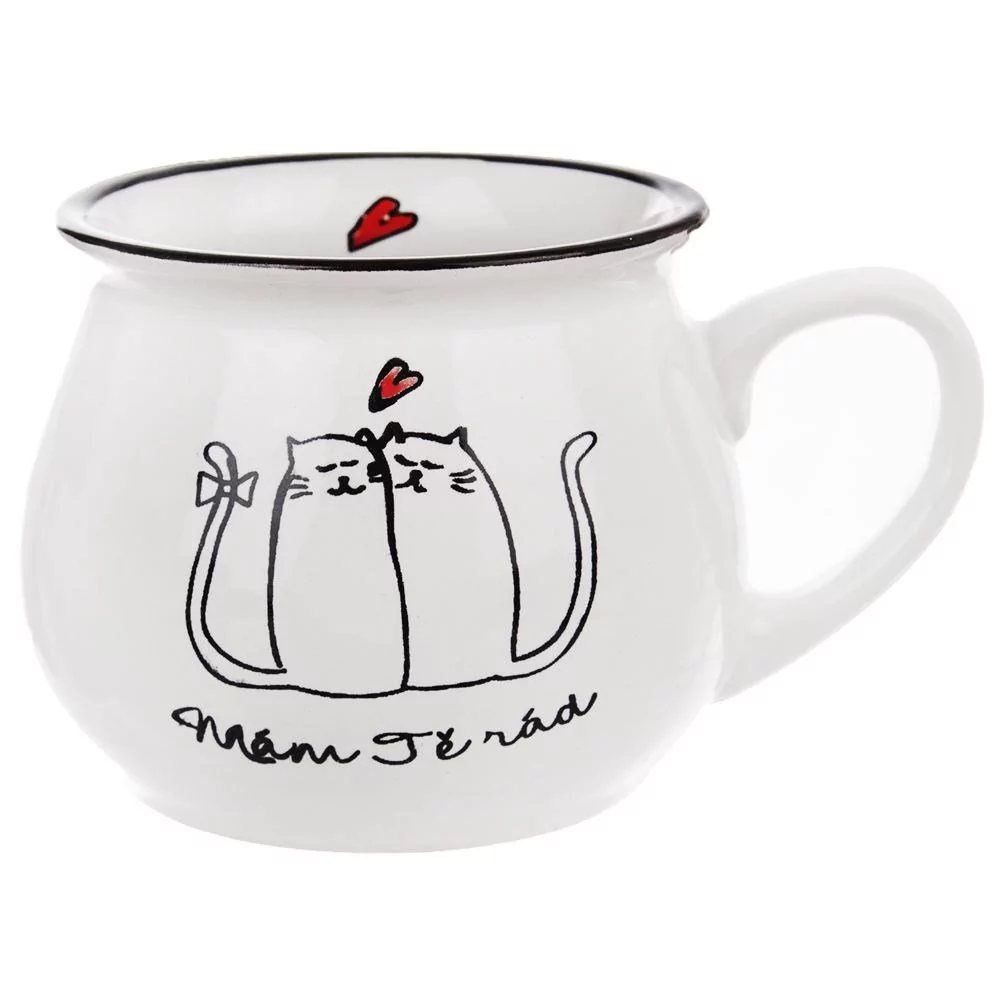 Kubek ceramiczny z uchem koty kotki do picia kawy herbaty 300 ml kod: O-128841   
