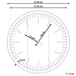 Zegar Ścienny Ø 38 Cm Czarny Villora - Zegary - miniaturka - grafika 6
