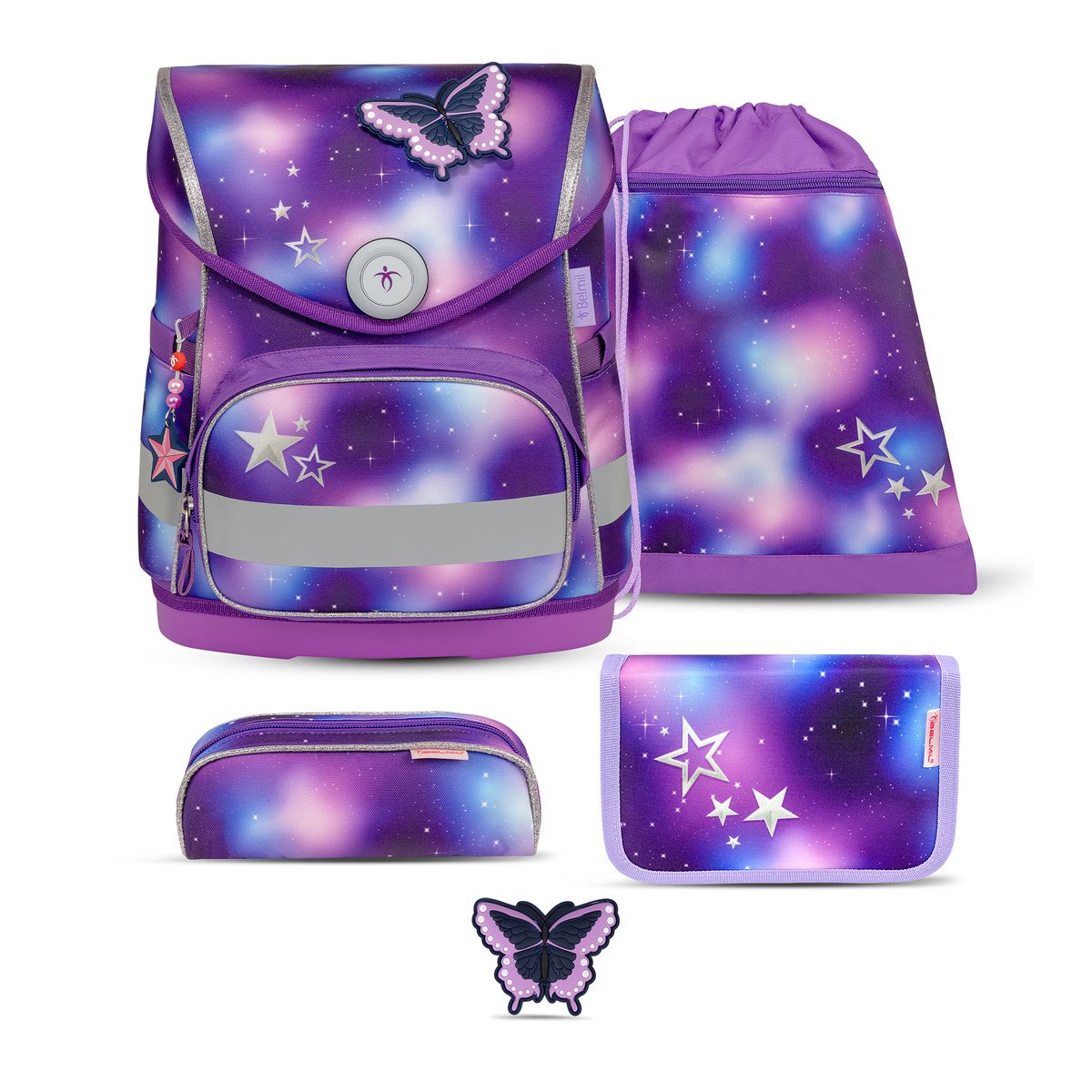 Ergonomiczny zestaw szkolny Belmil Compact „Shining Fairy” dla dziewczynek – 5 części