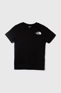 Koszulki dla chłopców - The North Face t-shirt bawełniany dziecięcy REDBOX TEE (BACK BOX GRAPHIC) kolor czarny z nadrukiem - miniaturka - grafika 1