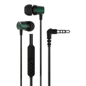 Słuchawki - Devia słuchawki przewodowe Kintone Metal jack 3,5mm dokanałowe zielone - miniaturka - grafika 1