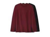 Koszulki męskie - esmara Men Koszulki męskie z długim rękawem, 2 sztuki (Czarny/czerwony, M (48/50)) - miniaturka - grafika 1