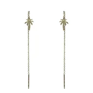 Kolczyki - ankabizuteria.pl Kolczyki srebrne pozłacane przeciągane PALMY - miniaturka - grafika 1