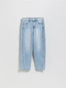 Spodnie i spodenki dla dziewczynek - Reserved - Jeansy balloon fit - niebieski - miniaturka - grafika 1