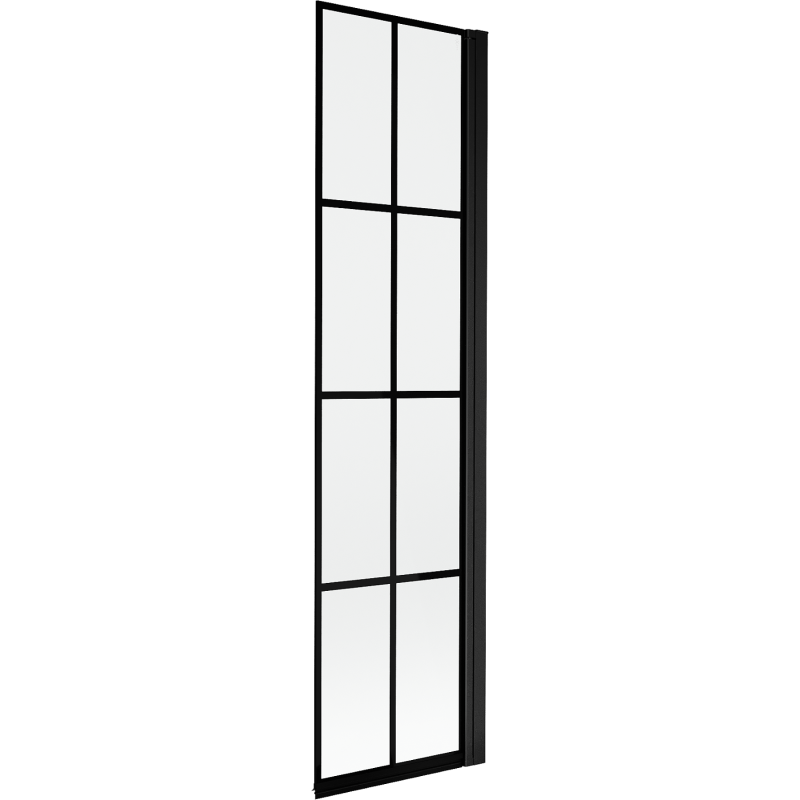 Mexen Mist parawan nawannowy 1-skrzydłowy prawy 50 x 150 cm, czarna kratka, czarny - 8A9-050-001-70-77-P