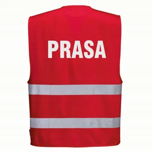 Kamizelka odblaskowa PORTWEST F474 Czerwony S/M nadruk PRASA - Odzież robocza - miniaturka - grafika 1