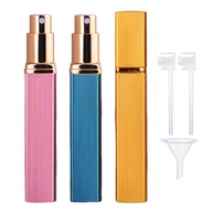 Pozostałe akcesoria kosmetyczne - TEMU 3- 12ml Kwadratowe Butelki na Perfumy i Kosmetyki z Aluminiowym Rozpylaczem - Przeciw Wyciekom, Nieszczekające, Przezroczyste Pokrywki, - miniaturka - grafika 1