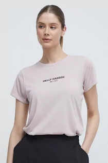 Koszulki sportowe damskie - Helly Hansen t-shirt damski kolor różowy - grafika 1