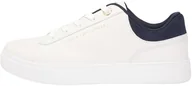 Koszulki i topy damskie - Tommy Hilfiger Damskie trampki na co dzień Cupsole FW0FW09020 Low Top, białe (Ecru/Space Blue), 37, Biały ecru kosmiczny niebieski, 37 EU - miniaturka - grafika 1