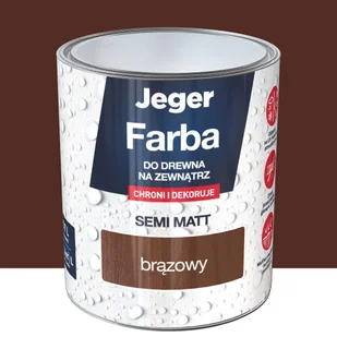 Jeger Farba do drewna na zewnątrz do ochrony i dekoracji Brązowy 0.7 litra - Farby zewnętrzne - miniaturka - grafika 1