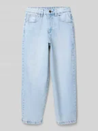 Spodnie i spodenki dla chłopców - Jeansy o szerokim kroju z wyhaftowanym logo - miniaturka - grafika 1