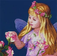 Prace ręczne dla dzieci - Zestaw z muliną, Różana wróżka - miniaturka - grafika 1