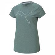 Koszulki i topy damskie - Koszulka damska Puma RTG Heather Logo Tee zielona 586455 45 - miniaturka - grafika 1