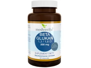 Medverita Medverita, Beta Glukan 1,3/1,6 D, 200 mg, 60 kapsułek, uniwersalny - Witaminy i minerały dla sportowców - miniaturka - grafika 1