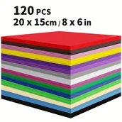 Inne - TEMU 120 Sztuk Arkuszów Pianki Rękodzielniczej, Pianki EVA Gruby 1 Mm, 8x6 Cali, Różne Kolory, Do Projektów DIY, Scrapbooking, Artykułów Szkolnych - miniaturka - grafika 1