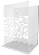 Ścianki i drzwi prysznicowe - Mexen Kioto ścianka prysznicowa wolnostojąca 120 x 200 cm, biały wzór 8 mm, biała - 800-120-002-20-85 - miniaturka - grafika 1