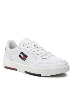 Tommy Hilfiger BUTY BASKET LEATHER WHITE EM0EM00899 EM0EM00899 - Buty sportowe męskie - miniaturka - grafika 1
