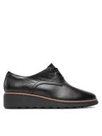 Półbuty damskie - Clarks Oxfordy Sharon Rae 261754164 Czarny - miniaturka - grafika 1