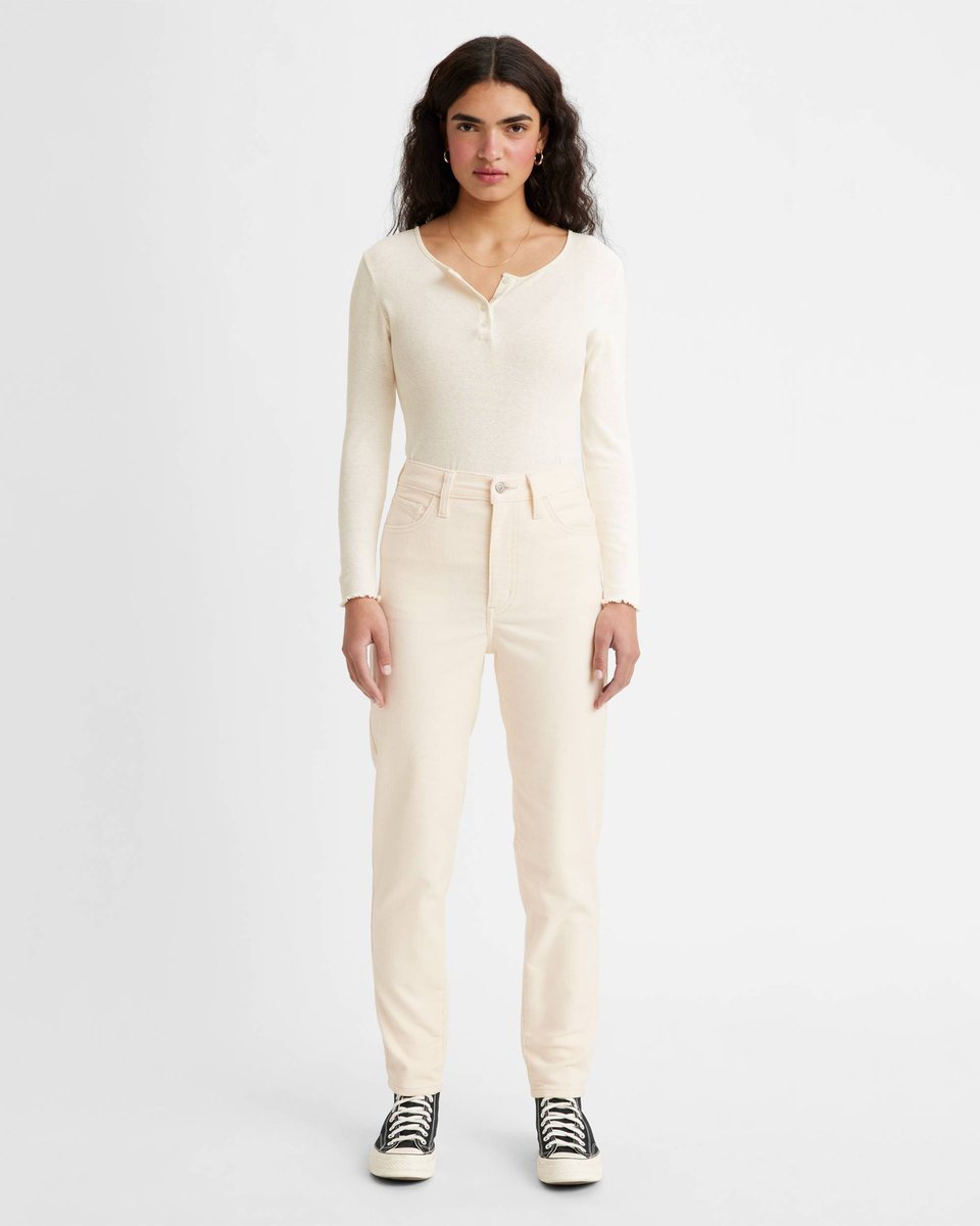 LEVIS KREMOWE SPODNIE RURKI CASUAL KLASYCZNE DŁUGIE WYSOKI STAN 31/27 7BA