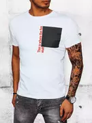 Koszulki męskie - T-shirt męski z nadrukiem biały Dstreet RX5061 - miniaturka - grafika 1