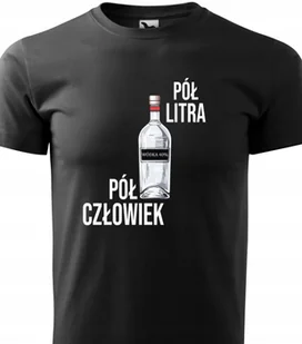 Piżama Męska Czarna Koszulka + Szare Spodenki PÓŁ CZŁOWIEK PÓL LITRA Wz - L - Piżamy damskie - miniaturka - grafika 1
