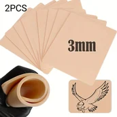 Wyposażenie studia tatuażu - TEMU 2 Szt. 3mm Podwójna Strona Praktyczna Skóra Do Tatuażu - Pusta, Wodoodporna I Rozciągliwa Dla Początkujących I Artystów, Bez Formaldehydu, Skóra - miniaturka - grafika 1