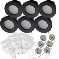 Oprawy, klosze i abażury - 6x Oprawa HALOGENOWA AQUS Czarna IP44 + LED MR16 6W 12V AC/DC Ciepła Barwa - miniaturka - grafika 1