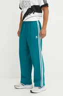 Spodnie męskie - adidas Originals spodnie dresowe Adicolor Baggy Fit Firebird Pant kolor turkusowy z aplikacją IZ2473 - miniaturka - grafika 1