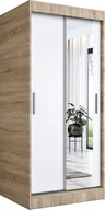 Szafy - Elior Szafa przesuwna w kolorze dąb sonoma + biały - Palmira 2X - miniaturka - grafika 1
