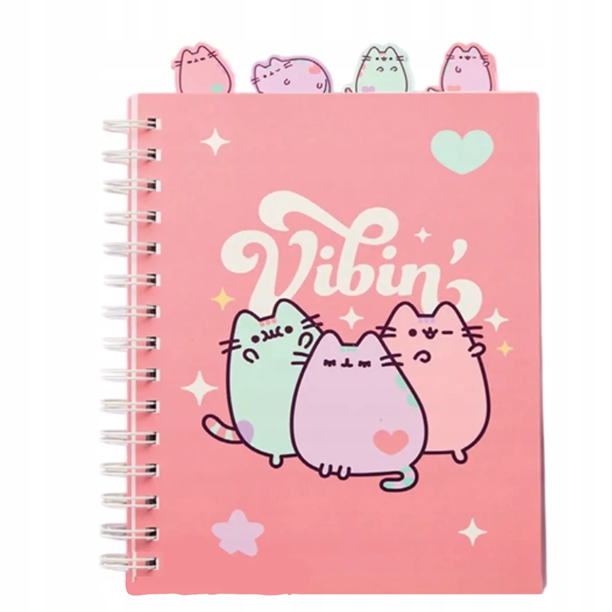 Pusheen Notes na spirali A5 80 kartek Notes 4 zakładki Różowy