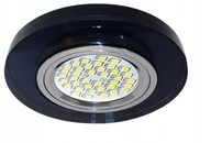 Lampy sufitowe - Oczko szklane czarne okrągłe sufitowe do Led GU10 - miniaturka - grafika 1