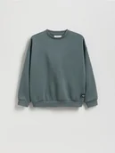 Bluzy dla chłopców - Reserved - Bluza oversize z nadrukiem - zielony - miniaturka - grafika 1