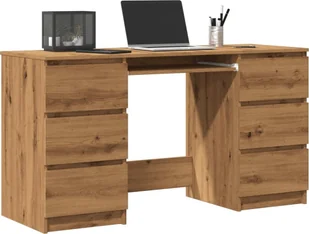 vidaXL vidaXL Biurko, dąb artisan, 140x50x77 cm, materiał drewnopochodny - Stoły - miniaturka - grafika 1