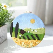 Pasmanteria - Obrazek Do Filcowania, Zestaw Kreatywny- Łąki I Pola - miniaturka - grafika 1