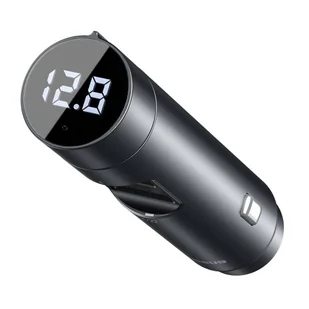 Baseus Transmiter FM Bluetooth 5.0 ładowarka samochodowa 2x USB 3 A 18 W PPS Quick Charge 3.0 AFC FCP szary (CCNLZ-C0G) - Ładowarki samochodowe - miniaturka - grafika 3