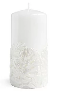 Świeca MONSTERA NEW walec średni 8x16cm parafinowa biała - Świece - miniaturka - grafika 1